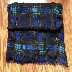 Blue Flannel thin Decorative Scarf